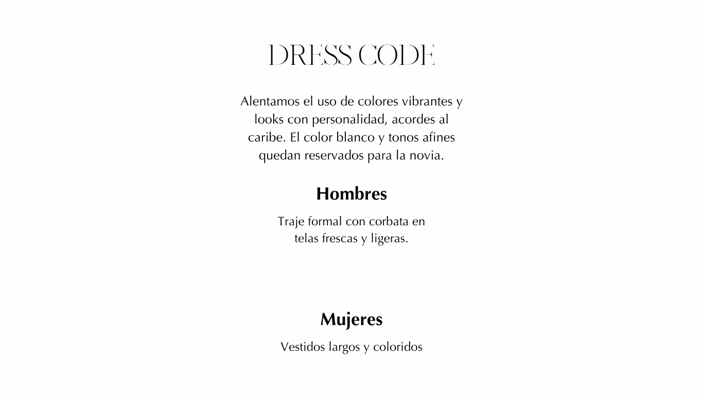 Referencia visual del dress code para la boda