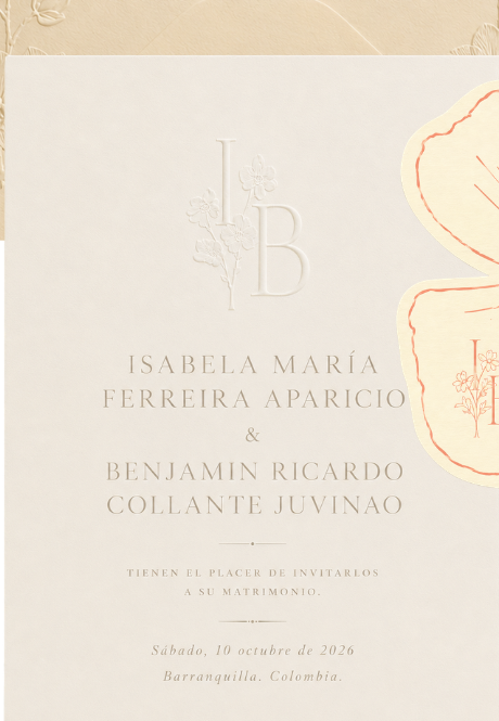Tarjeta de invitación de Isabela y Benjamin
